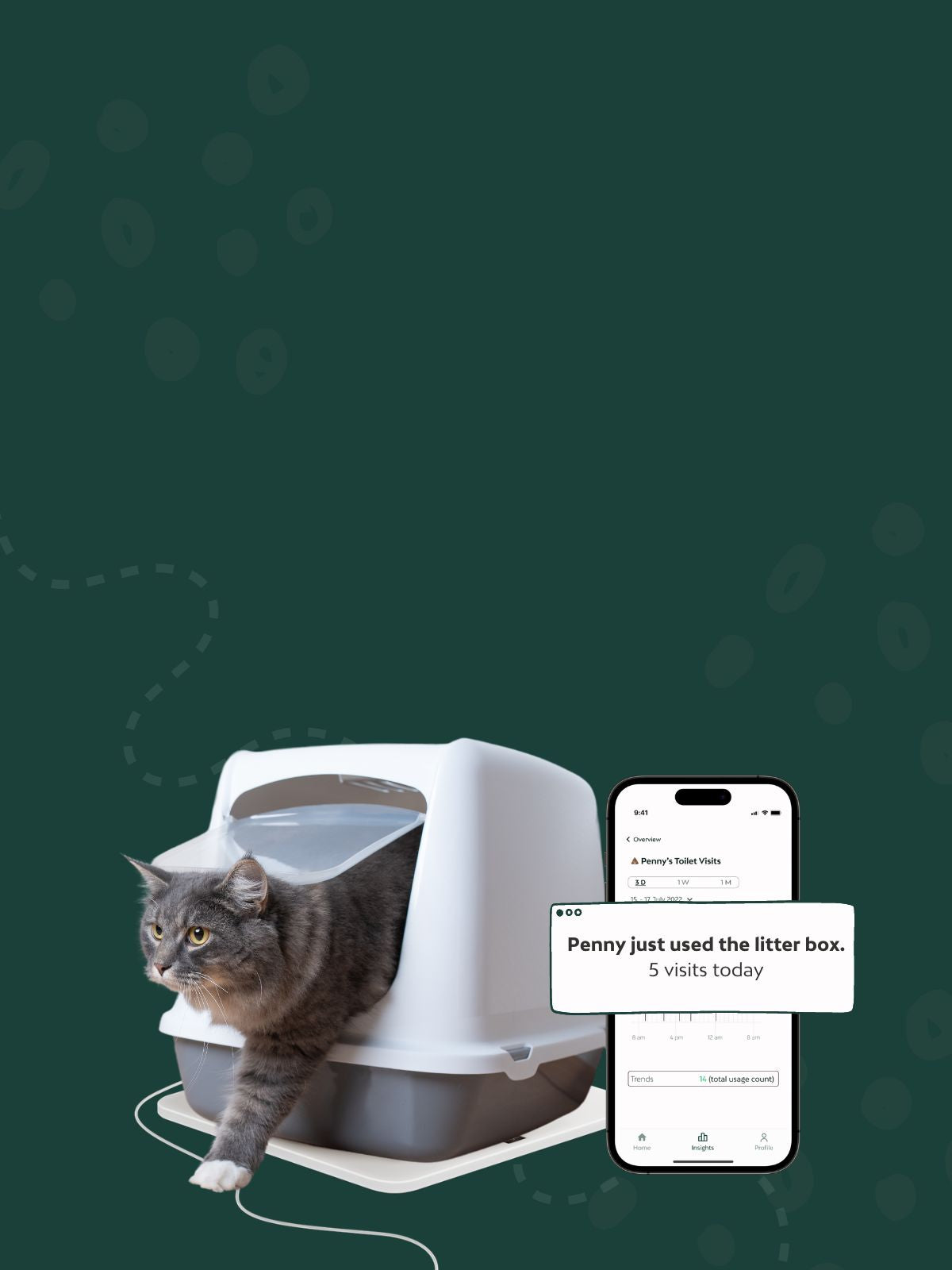 Katzenklo mit Feniska Base und App